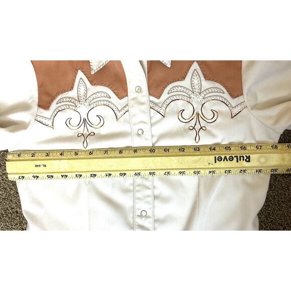 Vtg Scully Sz XS Pearl Snap LS Embroidered Embellished Shirt - Picture 9 of 11